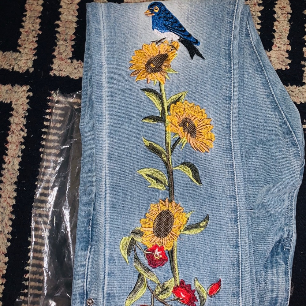 Young & Reckless Embroidered Floral Jeans